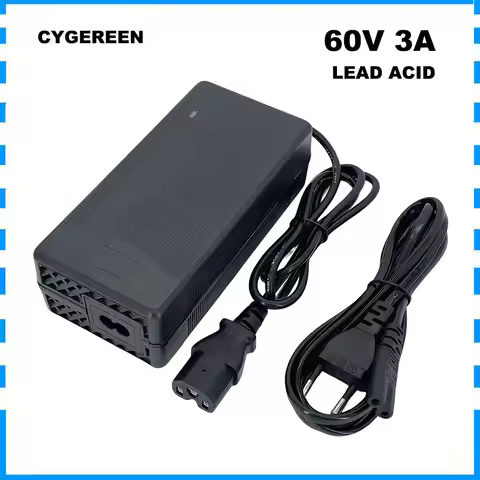 60V 3A Lead Acid Charger 60 Volt 20AH Maintenance-free Lead-acid Battery Fast Charger with Fan 72V O