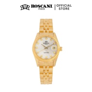 Roscani Cynthia G 498G (Sapphire Crystal + Magnified Date) Bracelet Women Gold Watch
