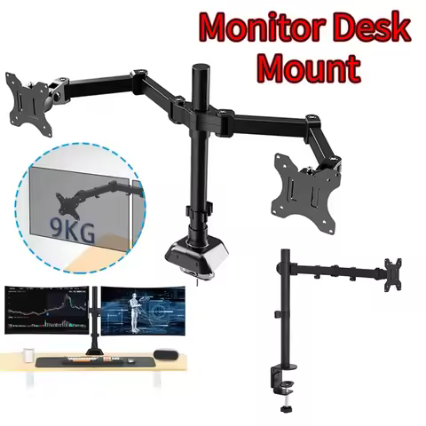 Single/Dual Monitor Stand Holds Up To 19.84 Lbs Desk Mount Stand Adjustable Height and Angle for 17 