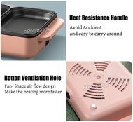 Pan Z9 2in1 Mini BBQ Electric Grill Teppanyaki HotPot Steamboat Fry Pan Cooker 2 Temperature Control