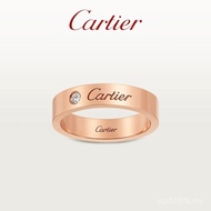 fashion [คลังสินค้าพร้อม] Cartier Cartier C Series Diamond Rose Gold Platinum Classic Wedding Ring L