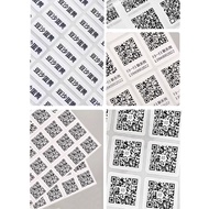 QR Code Label Free Shipping Micro QR Code Adhesive Stickers Black and White QR Code Self-Adhesive Ph