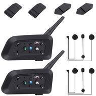 V6 Pro Motorcycle Helmet Bluetooth Intercom Headset 1200M 2 People Full Duplex Wireless Motorbike In