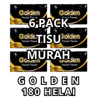 New Tissue Package 6 Pack Golden Facial Tissue 180 Sheets Golden Tissue/