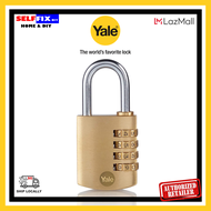 Yale Brass Combination Padlock - Y150B/40/130/1 - 40mm Resettable 4 Dial Pad Lock