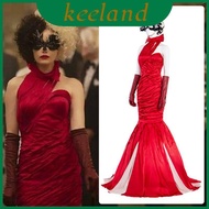 Exquisite Cruella de Vil Cosplay Costume Set with Elegant Accessories Gown