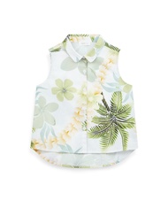 AIIZ (เอ ทู แซด) - AIIZ เสื้อเชิ้ตเด็กผู้หญิงแขนกุดพิมพ์ลายฮาวาย AIIZ Girls Classic Hawaii Printed S