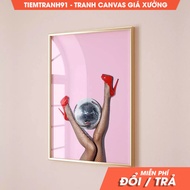 Wall painting, Disco Ball Maximalist Dopamine Decor Pink Disco Poster Aesthetic Dorm Room Decor Girl