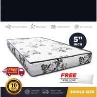 [FREE GIFT 1 X RM99 T-SHIRT] Single Mattress 5" Synthetic Latex Tilam Bujang 10 Years Warranty Free 