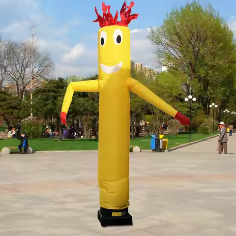 10ft Inflatable Wacky Waving Flailing Arms Tube Man Dancing Air Puppet-Yellow For Advertisement Prom