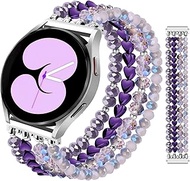 JR.DM Beaded Bracelet Compatible with Samsung Galaxy Watch 7/6/5/4/Active 2 40mm 44mm/Watch 6 Classi