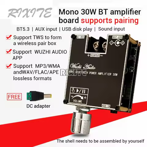 ZK301B 30W Bluetooth 5.3 Audio Amplifier Module DC 9V-24V Mono Channel Digital Audio Amplifier Board