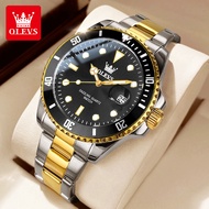 OLEVS Jam Tangan Lelaki Original Waterproof Quartz Stainless Steel Luminous Fashion Watch Man 5885