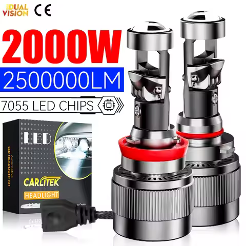 2000W Bi LED H4 H7 H11 2500000LM Power Mini Projector Lenses Canbus Car Headlights H8 9005 HB3 9006 