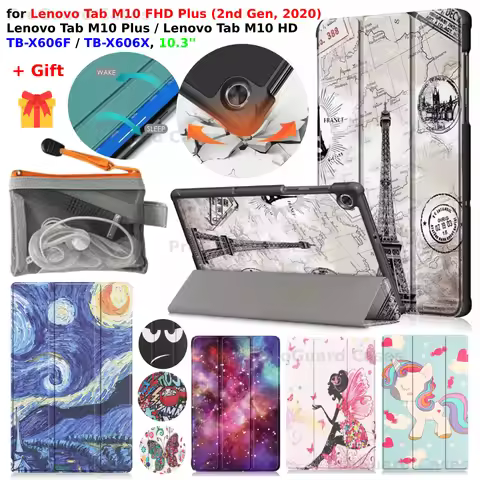 For Lenovo Tab M10 FHD Plus 2nd Gen 2020 Case 10.3'' Folding Stand PU Leather Cover TB-X606F X606X S