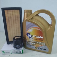 PERODUA MYVI 2018year , PERODUA ARUZ OIL FILTER + AIR FILTER + KOYOMA 5W40 FULLY SYNTHETIC ENGINE OI