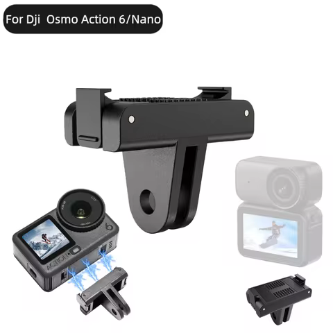 Magnetic Two Claw Adapter 1/4 Thread For DJI Osmo Action 6 Nano Universal Port Action6 Camera Magnet