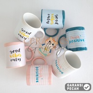 HOMECO 1pcs Mug 11oz Typography Collection Typo One Paper Series Glass 320ml