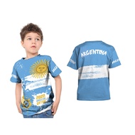 Children's T-shirt Argentina World Cup Jersey Fifa World Cup 2022 Custom Full Print
