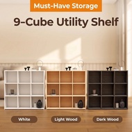【】9-Cube Utility Shelf Multipurpose Storage Organizer Rack DIY Bookcase Display Cabinet Sturdy & Dur