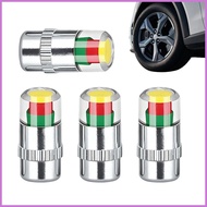Tire Pressure Caps 4 Pieces 3-Color 2.4Bar 36PSI Monitor Tire Pressure Gauge for Automotive Cars Tru