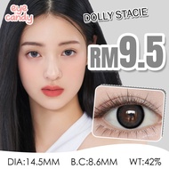 [0.00~-8.00] Eyecandy 14.5mm Contact Lens Soft Contact Dolly Stacie Gray Black Colored Lens 1 Pair