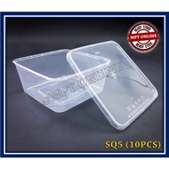 SQ5 Square Plastic Food Container [ 10sets ] / Bekas Petak /Bekas Plastik Persegi /Bekas Makanan Per