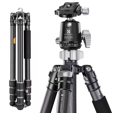 K&F Concept 68''/1.7m Carbon Fiber Camera Tripod Professional Photography Tripod with 36mm Metal Bal