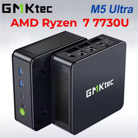GMKtec M5 Ultra AMD Ryzen 7 7730U Mini PC 2*DDR4 2*M.2 SSD Windows 11 Pro WIFI6E BT5.2 Desktop Offic
