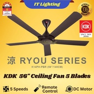 KDK Kipas Siling 56" K14PH-PBR Remote control 5 ABS bilah DC motor 5 speeds Ceiling Fan