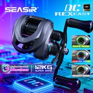 Seasir Rexcast Dc Baitcasting Fishing Reel 3 Digital Control Modes Long Cast Max Drag 12kg carbon Wa