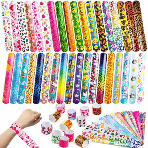 1-10Pcs Slap Bracelets for Kids Bulk Wristbands with Animals, Friendship for kids Party Favors