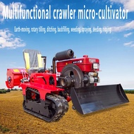 Crawler rotary tiller micro-cultivator water and drought dual use small passenger arable diesel agri