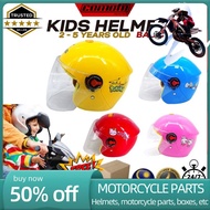 Akses motor ✲COMOTO Kids Helmet Motorcycle for Big Kid Half Face Plain Colour Topi Keledar Kanak Kanak Kids Helmet✬