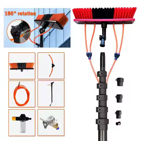Custom 100% 3K Carbon Fiber Telescopic Adjustable Water Fed Pole for Window Cleaning Solar Clean Bru