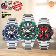🇲🇾ReadyStock Original X-GEAR X-3993 Stainless Steel  Waterproof sport digital men watch jam tangan l