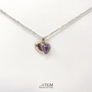 心動(紫)項鍊 定情/愛情/送禮/木目金/施華洛世奇水晶