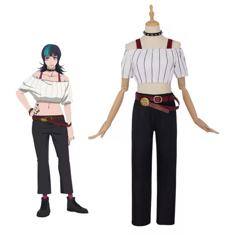 Anime Jujutsu Kaisen Kirara Hoshi Cosplay Costume Off Shoulder Top Pants Full Outfit for Women