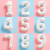 32Inch Number Birthday Foil Balloons 0-9 Colorful Printing for Birthday Party 18th 6 1th Decoration