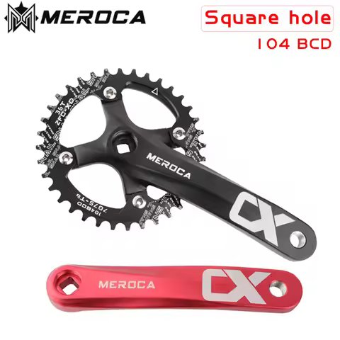 MEROCA Bicycle Crank Chainwheel 104BCD MTB Bike Crankset Aluminum Alloy with Bottom 170mm Crank Blac