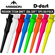 MISSION SOFT TIP POINTS - TITAN DRIFT REPLACEMENT SOFT POINT FOR SOFT TIP DARTS 50PCS/PACK (2BA)