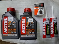 เซตน้ำมันเครื่อง Motul Scooter Power 4T LE 5w-40 สำหรับรถ Vespa 125 , 150 , 300 1ลิตร + น้ำมันเฟืองท้าย + กรองน้ำมันเครื่อง ราคาสุดคุ้ม!!!