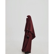 Preloved ONE SET Stitch Abaya set Khimar Nonpad Elmadina abaya Elmadina abaya