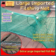 Jaring ikan Large Imported Fishing Net Barrage Net Hukou Net Trawl Sleeve Net Fishing Net Trap