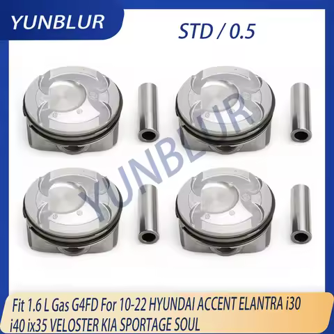 STD 0.5 Engine Piston & Rings Set Fit 1.6 L Gas G4FD For 10-22 HYUNDAI ACCENT ELANTRA i30 i40 ix35 V