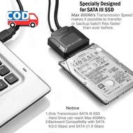 USB 3.0 to SATA Adapter Cable for 3.5/2.5 Inch HDD SSD 40cm Data Transfer