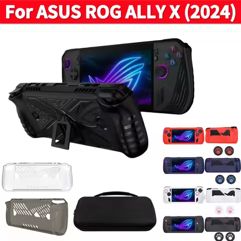 TPU Case for ASUS ROG ALLY X Protective Cover with Kickstand Shockproof Cover TPU Silicone Skin Prot