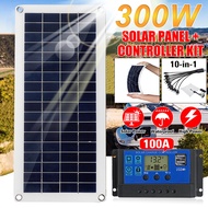 100W Solar Panel Kit Solar Panel Battery Charger Controller Dual USB Solar Plate 60A/100A Solar Cell Controller For Caravan Boat