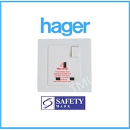 Hager 13A Single Socket Outlet