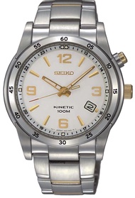นาฬิกาข้อมือผู้ชาย SEIKO Kinetic รุ่น SKA503P1 เรือน2กษัตริย์ เงิน/ทอง  ขนาดตัวเรือน 42 มม. ตัวเรือน สแตนเลสสตีล Stainless steel สีเงิน